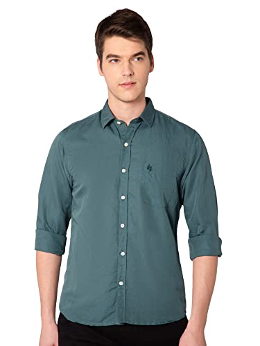 Image of Cantabil Men Cotton Blend Solid Full Sleeve Casual Shirt (P MSHC00623)