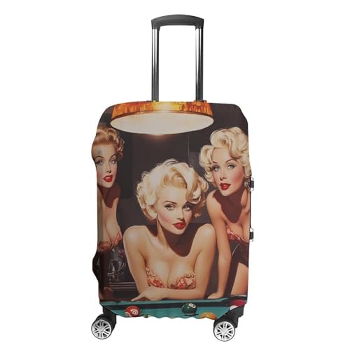 PIN UP Playing Pool Billiards Travel Luggage Cover Suitcase Protector Baggage Covers for Men Women S