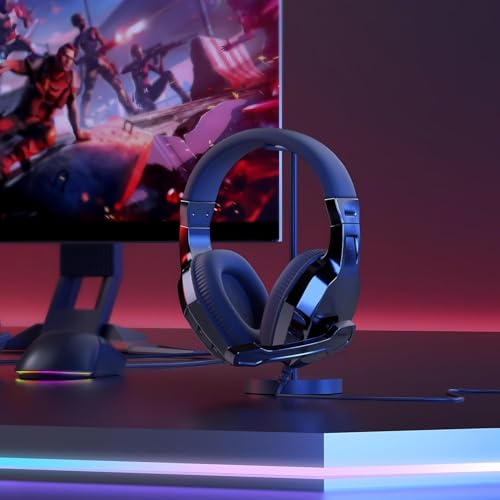 Image of Drumstone {Exclusive 1+1 Year Warranty) Wired Gaming Headset with Microphone, Over Ear Gaming Headphones for PS5, PS4, Xbox One, Nintendo Switch, PC, Laptop, Noise Isolating Gaming Mic, 3.5mm Jack