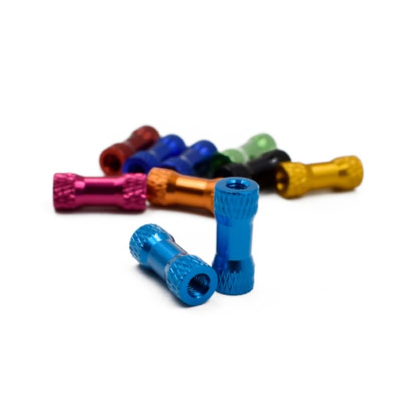 6063 Aluminum Alloy Double-Ended mesh Round Aluminum Column 10 Remote Control Drones FPV Quadcopter Connecting Column Aluminum Tube Support Column M3 (Sky Blue, M3x20mm=10pcs)