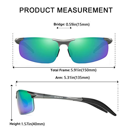 Image of Mens Sports Polarized Sunglasses Driving Metal Frame UV Protection Sunglasses For Men 8177