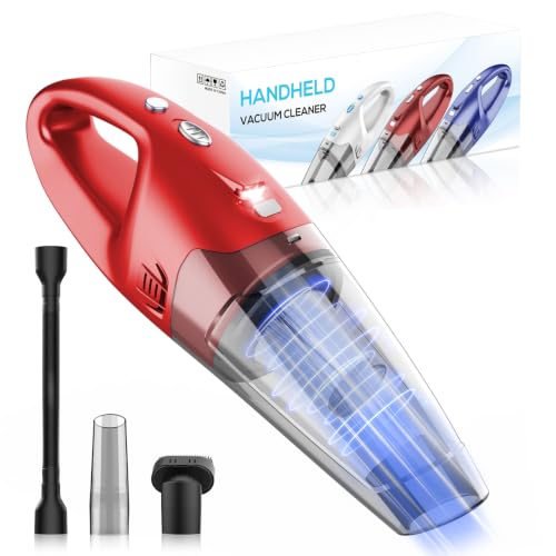 Image of YOOHI Handheld Vacuum Cordless Rechargeable - 6000Pa Mini Hand Held Vacuum, LED Light, 20-25 Mins Runtime, USB Charging, 500ML Cup - Lightweight Small Vacuum Cleaner Cordless for Car /Office /Home