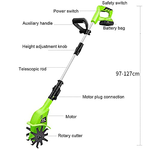 Garden Tiller, Electric Cordless Hand Tiller Cultivator,with 4000mAh Rechargeable Lithium Battery and Charger, Portable… - Afbeelding 5