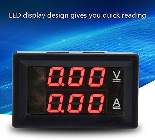 3 Digit DC 0-100V 50A/100A Voltmeter Ammeter Gauge Dual LED Digital Voltage Current Panel Meter Volt Tester Meter Amp Detector(Red & Red-10A)