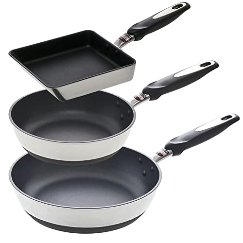 【ザッカLab.オリジナルセット】基本のフライパン3点セット IH対応 ハイキャストプレミアム ( 22cm + 26cm + 玉子焼き器) | 北陸アルミ 日本製 鋳物 丈夫 テフロン HOKUA 長持ち フライパン セット 卵焼き 玉子焼 おしゃれ