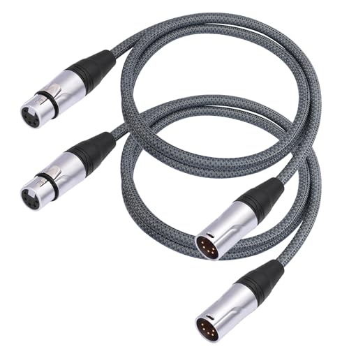 Câbles DMX-512 XLR 5 broches mâle vers femelle blindage renforcé pack de 2