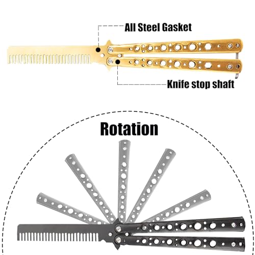 Butterfly Comb, 2 peines plegables de acero inoxidable miniatura 6