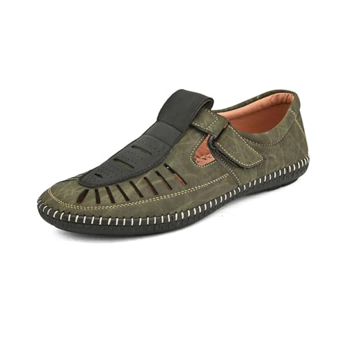 Image of Centrino Men's Fisherman Sandals | Sporty & Casual Summer Footwear | Adjustable Fit with soft cushion Padding | Closed-Toe Comfort & Durability (9284)