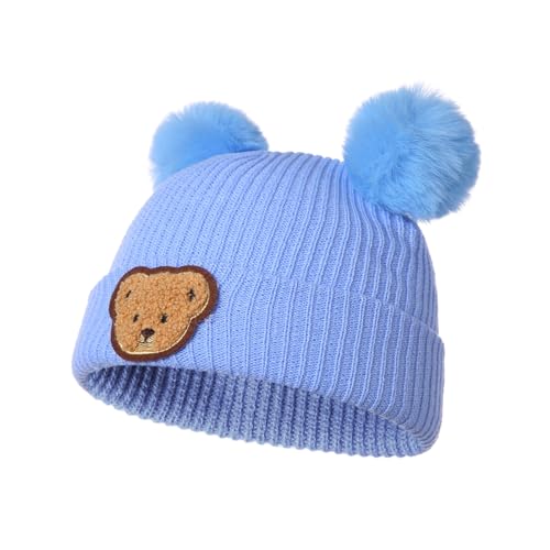 Baby Winter Hat Cute Bear Pattern Knit Beanie Warm Cap Infant Newborn Cold Weather Accessories2