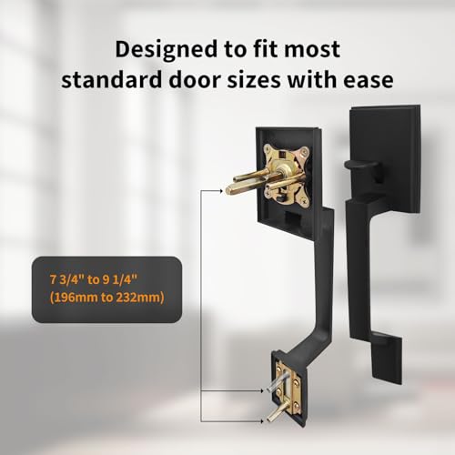Image of Aqara Front Door Handleset, Single Cylinder Exterior Door Entry Handle with Door Lever, Reversible for Right and Left Handed Sided Doors, Non-Locking, Ideal for Modern Doors Smart Locks