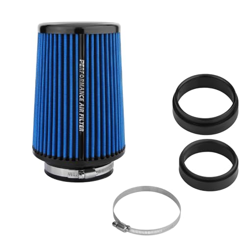 Filtre d'admission d'air froid universel moto voiture cône sport bleu 76mm