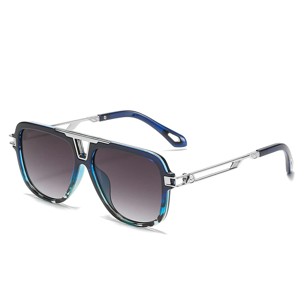 Vintage Sunglasses For Women 2026 New Men Square Shape Mirror Fashion Ladies Shades UV400 Eyewear(Color:Grey)