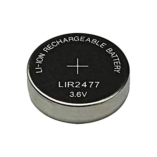 Image of New 2 x Rechargeable LIR2477 LIR 2477 3.6V Button Cell Battery Fulfilled by Amazon