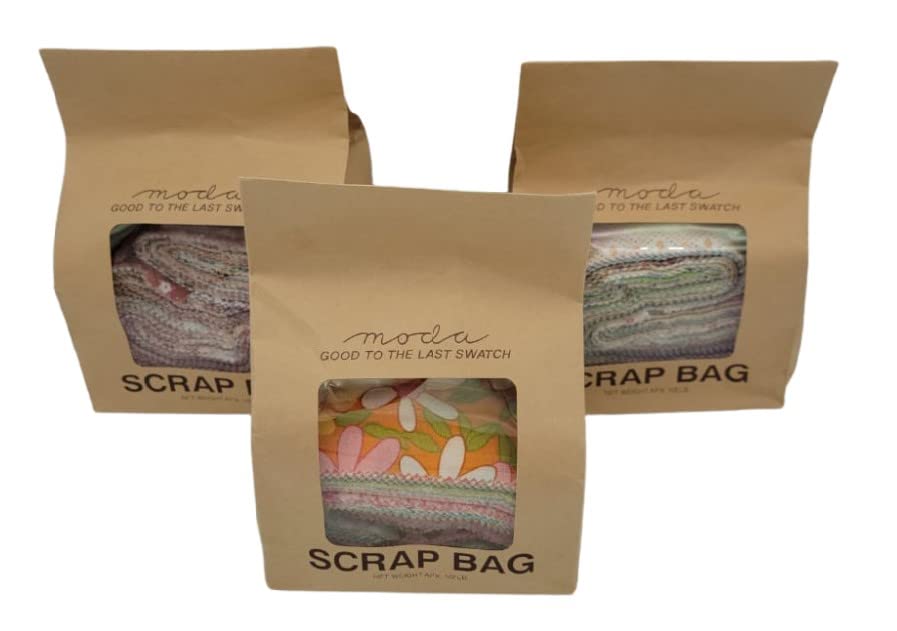 Moda Fabric 3 Scrap Bags, Assorted, 6 Inches - Image 6