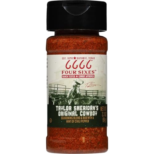 6666 Four Sixes Taylor Sheridan's Original Cowboy Seasoning Blend and Rub, 3.3 Ounce