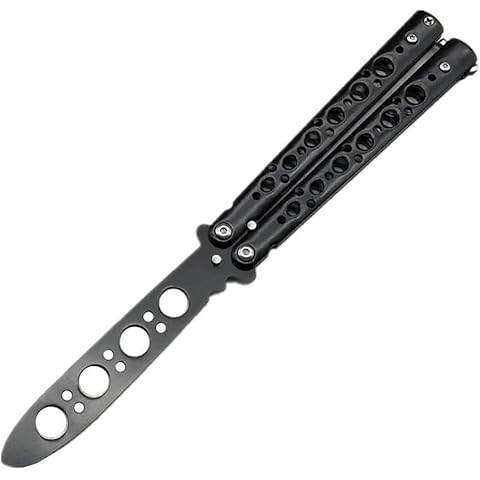 Lerkely Butterfly Trainer, Ungeschärfte Klinge Übungs Butterfly Knife Trainer, Rainbow Butterfly Messer, Butterfly Trainingsmesser für Balisong-Trainingsmesser AnfäNger-Der Flipping-Tricks üBt Cover