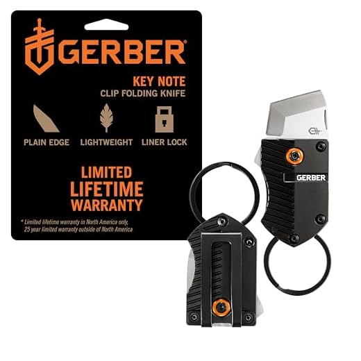 Gerber Gear Key Note Pocket Knife, 1" Plain Edge Box Cutter EDC Keychain Pocket Knife for Everyday Carry, Black