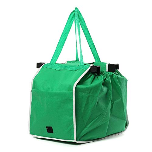 Tragbar Shoppingtasche, 2er pack Grün Einkaufstasche, BrilliantJo Einkaufswagen Tasche