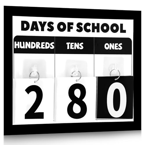 Calendario de pared en blanco y negro Glenmal para decoracion de aulas escolares