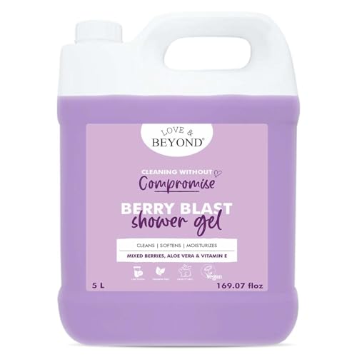 Image of LOVE & BEYOND Berry Blast Body Wash 5 litre Refill Can - Liquid Soap For Body Wash - Shower Gel Refill Pack - Gentle & Mild Fragrance Body Wash - Hotel Soap - Liquid Soap Refill