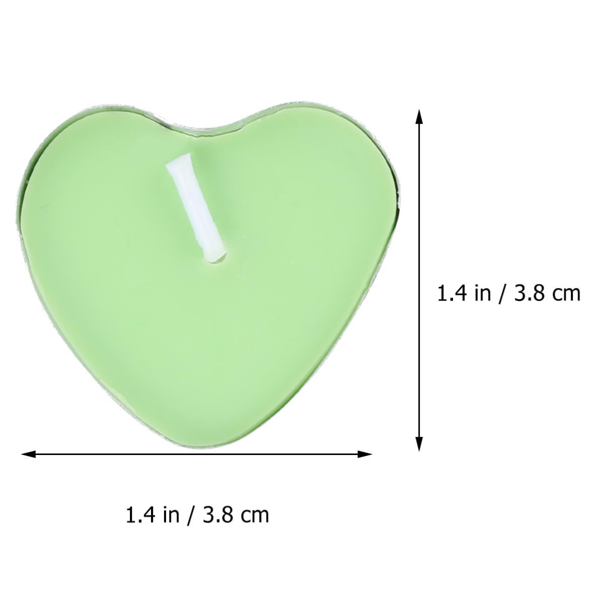 100 Velas de Corazón sin Humo para Decoración de Bodas y Eventos Románticos, Hechas de Parafina Verde, Ideales para Ambiente Interior