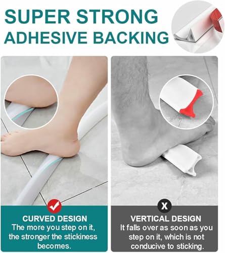Protection anti-éclaboussures en silicone auto-adhésive pour bac de douche - 4