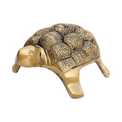 Image of Brass Vaastu Tortoise | Weight - 590 Gram Approx | Turtle | Feng Shui | Vastu Shastra Remedies | Home Decor | Turtle for Good Luck | Pack of 1