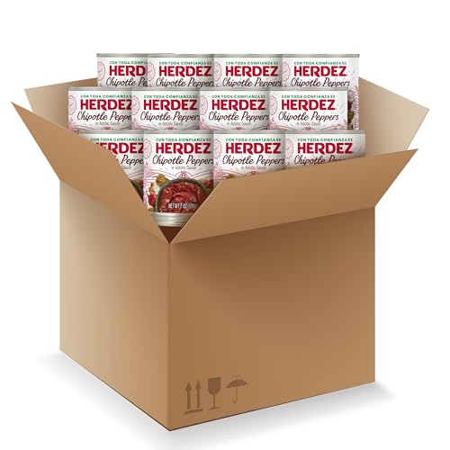 HERDEZ Chipotle Peppers in Adobo Sauce, 7 oz Can (12 Pack) – Spicy & Smoky Flavor for Cooking & Sauces