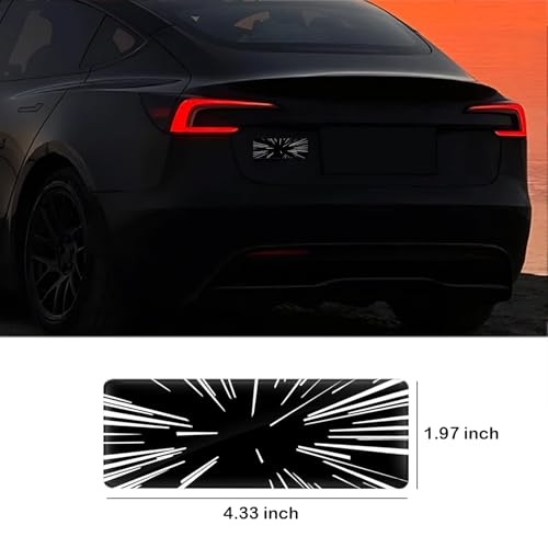 Image of Time Space Tunnel Emblem Stickers Compatible with Tesla Model 3 Y X S Cybertruck, Plaid Performance Exterior Rear Trunk Accessories Sticker Decal Decorations