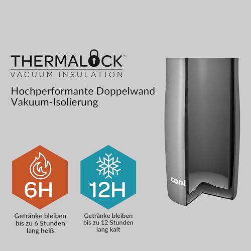 Contigo Byron 2.0 Thermobecher, Edelstahl Isolierbecher mit Snapseal Verschluss, Kaffeebecher to go, 100% auslaufsicher… – Ansicht 3