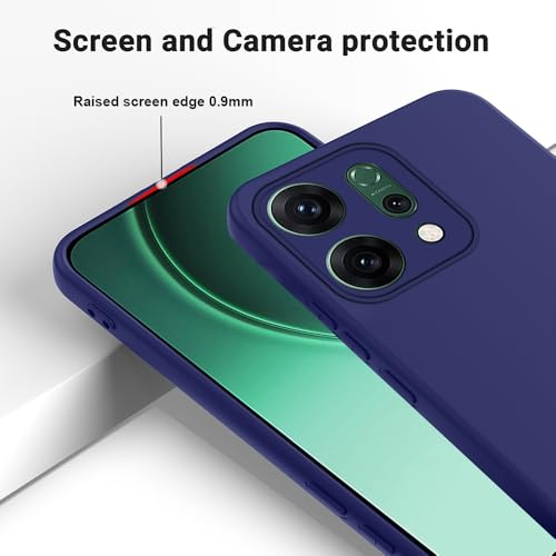 Image of Back Cover for Oppo Reno14 5G | Full Camera Protection | Premium Liquid Silicon Case | Flexible Bumper Case for Oppo Reno14 5G (Dark Blue)
