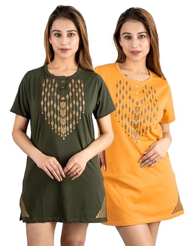 Image of Long Tshirts for Women Combo of 2 | Women Long t Shirt| Long Shirt for Women |Long T-Shirts for Women