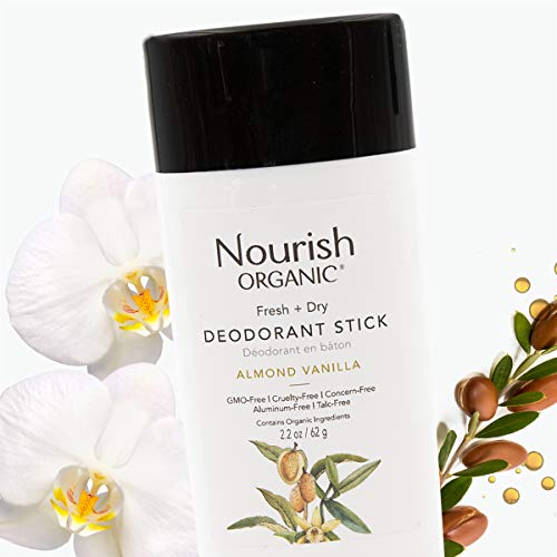 Nuurish Organic Stick Desodorante, 100% natural, vainilla de almendra, 2.2 onzas
