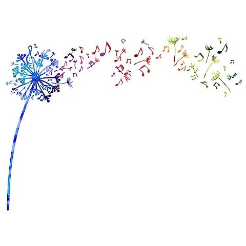SUPERDANT Colourful Dandelion Music Note Wall Stickers Cover