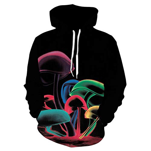 Hoodies Herbst Winter Liebhaber Teen Unisex Jumpers Tops Casual Pullover Langarm Taschen Lustige Bunte Pilze 3D-Druck S-6Xl