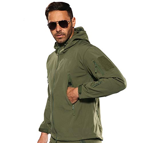 ANTARCTICA Men's Outdoor Waterproof Soft Shell Hooded Military Tactical Jacket (Army Green, XXX-Large)