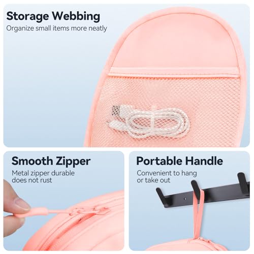 Image of Inesore Soft Headphone Case Headset Carrying Storage Bag Pouch, Pink | Compatible with JBL Tune & Live /Sony WH-CH520 510 720 / Sony MDR-ZX /Bose QuietComfort /JLab /BERIBES /TOZO /KVIDIO /SoundCore