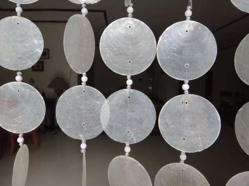 East-J Natural Capiz Shell (Round) Door Curtain (White) #TOP3