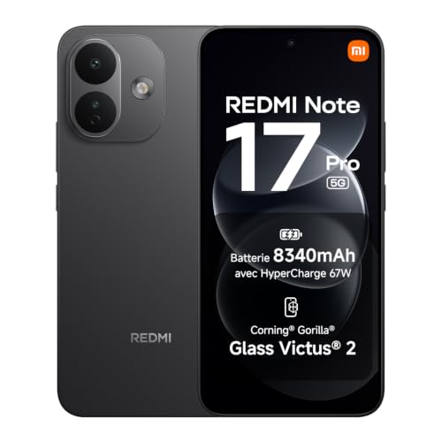 XIAOMI REDMI Note 17 Pro 5G, Smartphone 6+256 Go, Noir, Batterie 8340 mAh