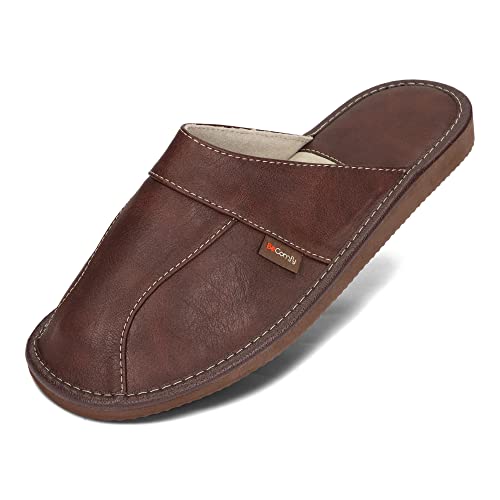 BeComfy pour des Hommes Chaussures en Veritable Cuir Resistance de Materiaux Coloris Disponibles Noir Marron Gris 40-46 Modèle FM81 (Marron 2, Numeric_42)