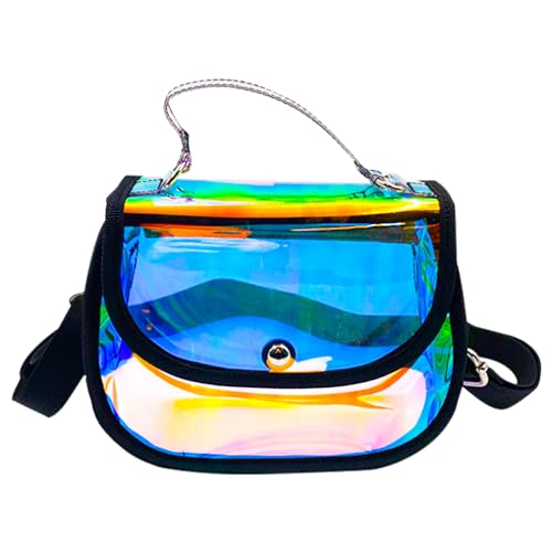 TotePrint Holographic Clear Tote Bag Waterproof PVC Handbags for Work,Shopping,Beach,Stadium,Travel,Swim Venue or Concert