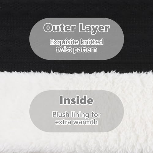 OMUKY Unisex Winter Knit Warm Scarves Thick Fleece Scarf Cold Weather Soft Neck Warmer for Women Men4