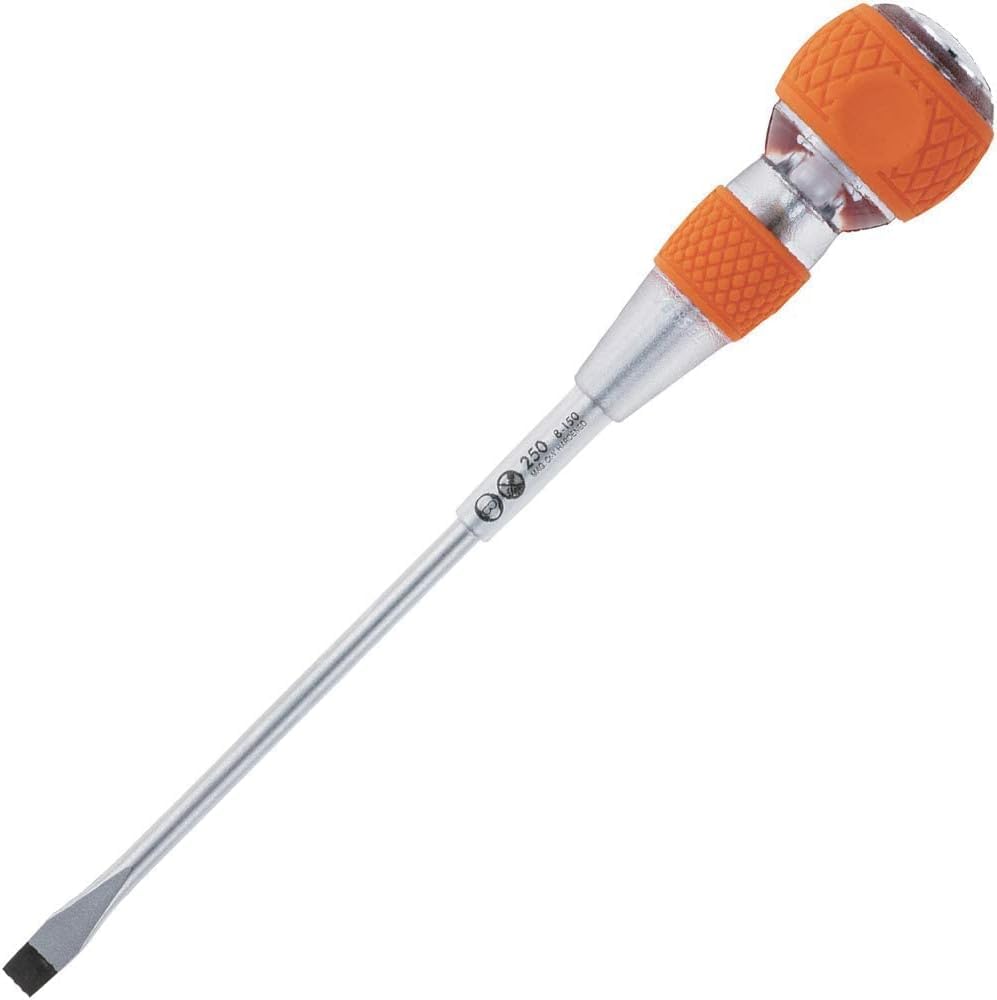 Ball Grip, Safety Penetrating Screwdriver, 0.3 x 5.9 inches (8 x 150 mm), 9.8 inches (250