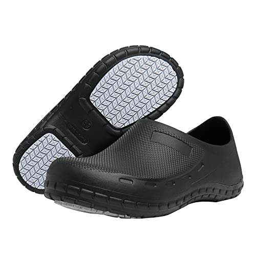 Men Non Slip Work Shoes, Waterproof Chef Shoes Black