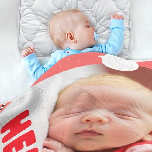Custom Cute Baby Picture Canada Flag Red Security Blankets Cozy Customization Bunny Blanket for Girls or Boys 30x40in mantitas para Bebes recien nacidos4