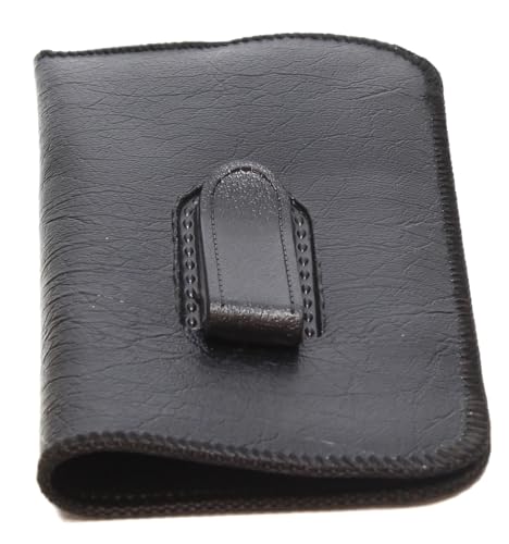Image of Calabria S-41 Soft Slim Slip In Eyeglass Case w /Pocket Belt Clip PU Leather Mens Womens Glasses Holder Pouch Sleeve Storage