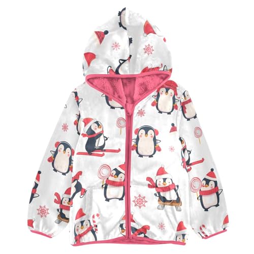 OTVEE Christmas Animals Cute Penguin Kids Hoodie Jacket Fall Spring Full Zip Warm Outwear Coat