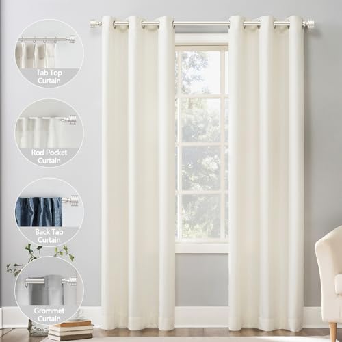 Hiqtek Brushed Nickel Curtain Rods For Windows 32 To 45 Inches thumb #3