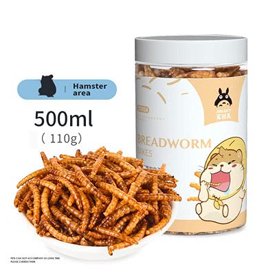 JONSANTYGFRY Cibo per Criceti Ricci, cincillà, lucertole, Rane, Uccelli, Ricci, Snack nutriente, ad Alto Contenuto proteico, Verme del Pane Cotto