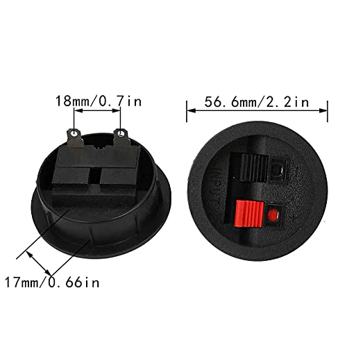 Lrong Round Speaker Terminal Cup 4Pcs Round Express Spring Clip Double Binding Post Screw Wire Car Subwoofer Speaker Wire Terminal Connector Wp2-9 #TOP1